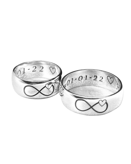 DUO DE ANILLOS PERSONALIZADOS TEXTO O EMOJIS