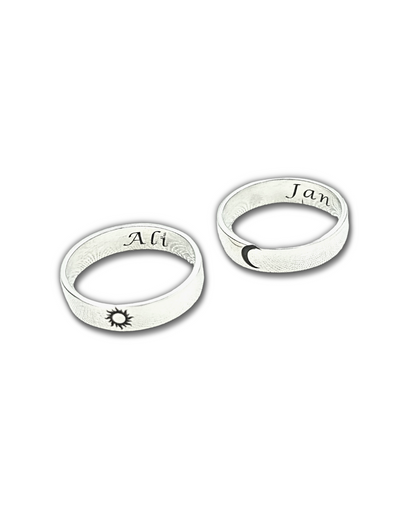 DUO DE ANILLOS SOL Y LUNA