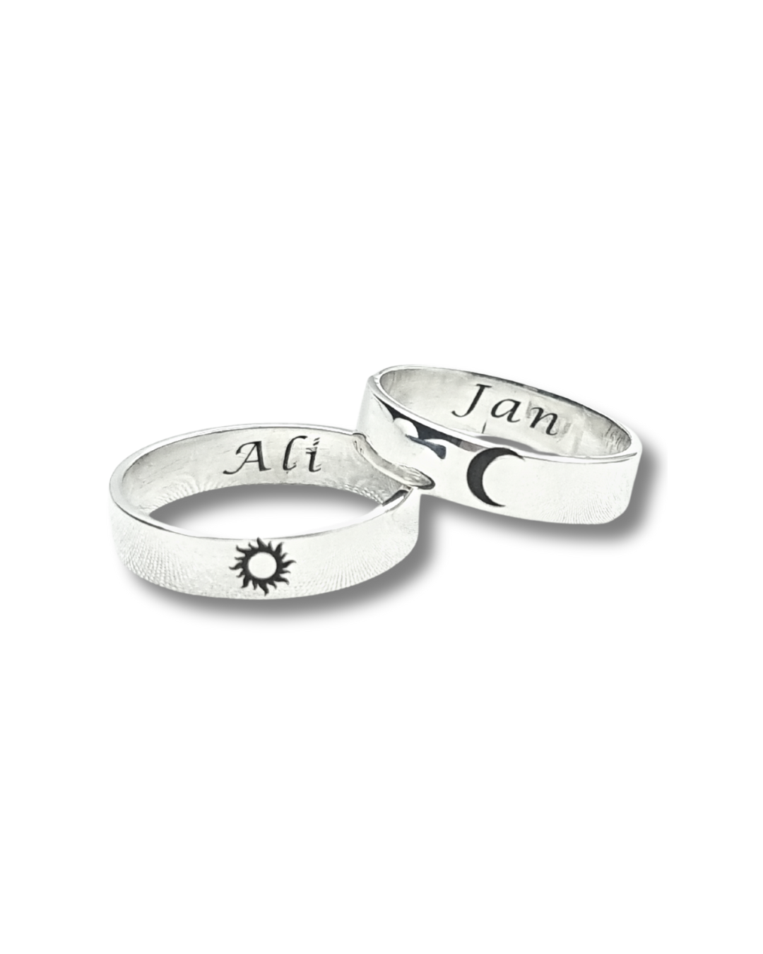 DUO DE ANILLOS SOL Y LUNA
