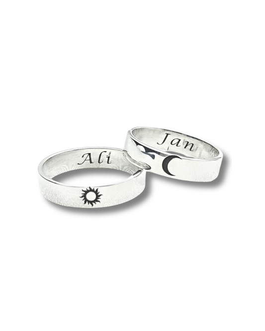 DUO DE ANILLOS SOL Y LUNA