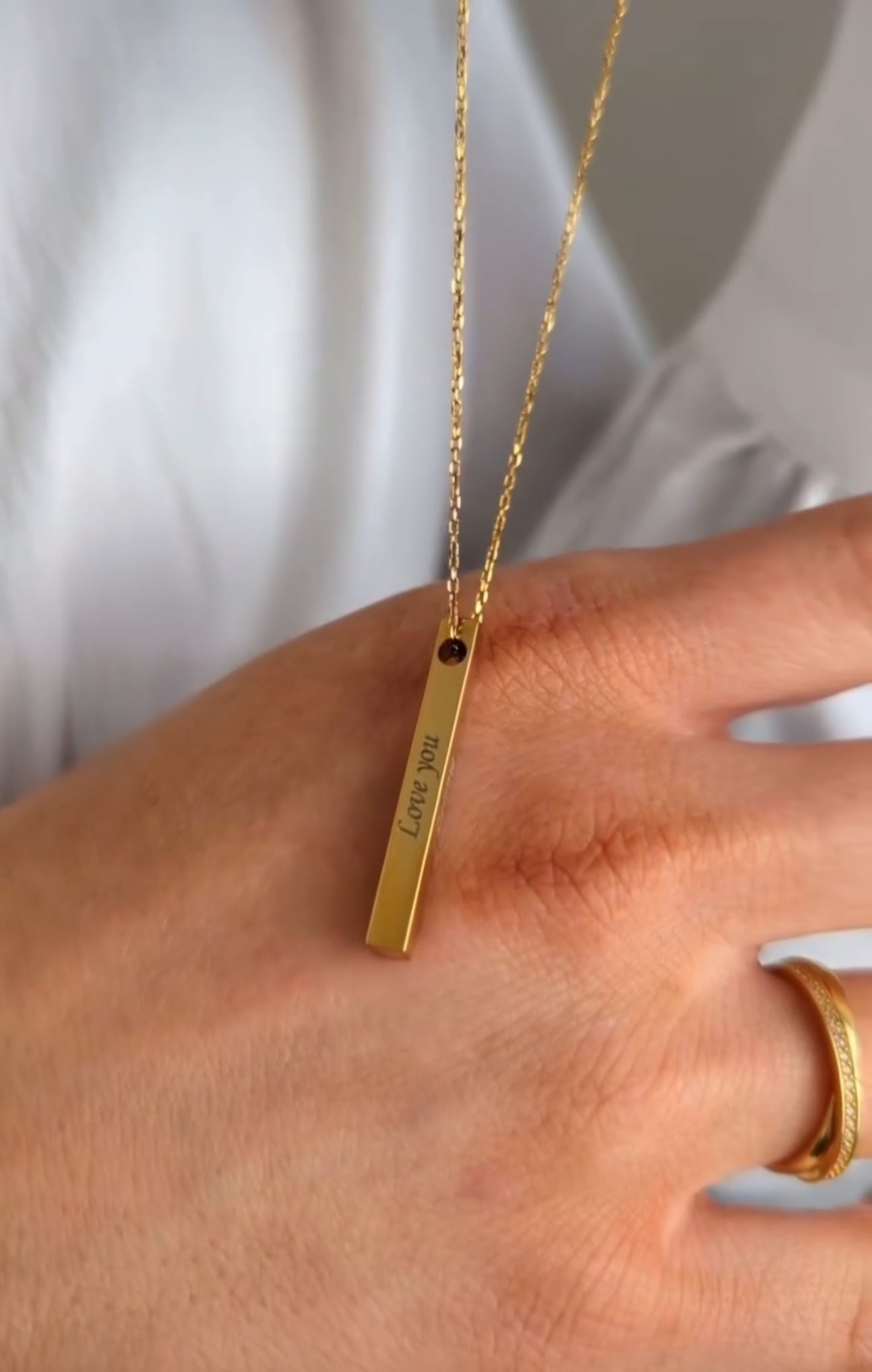 Vertical bar necklace