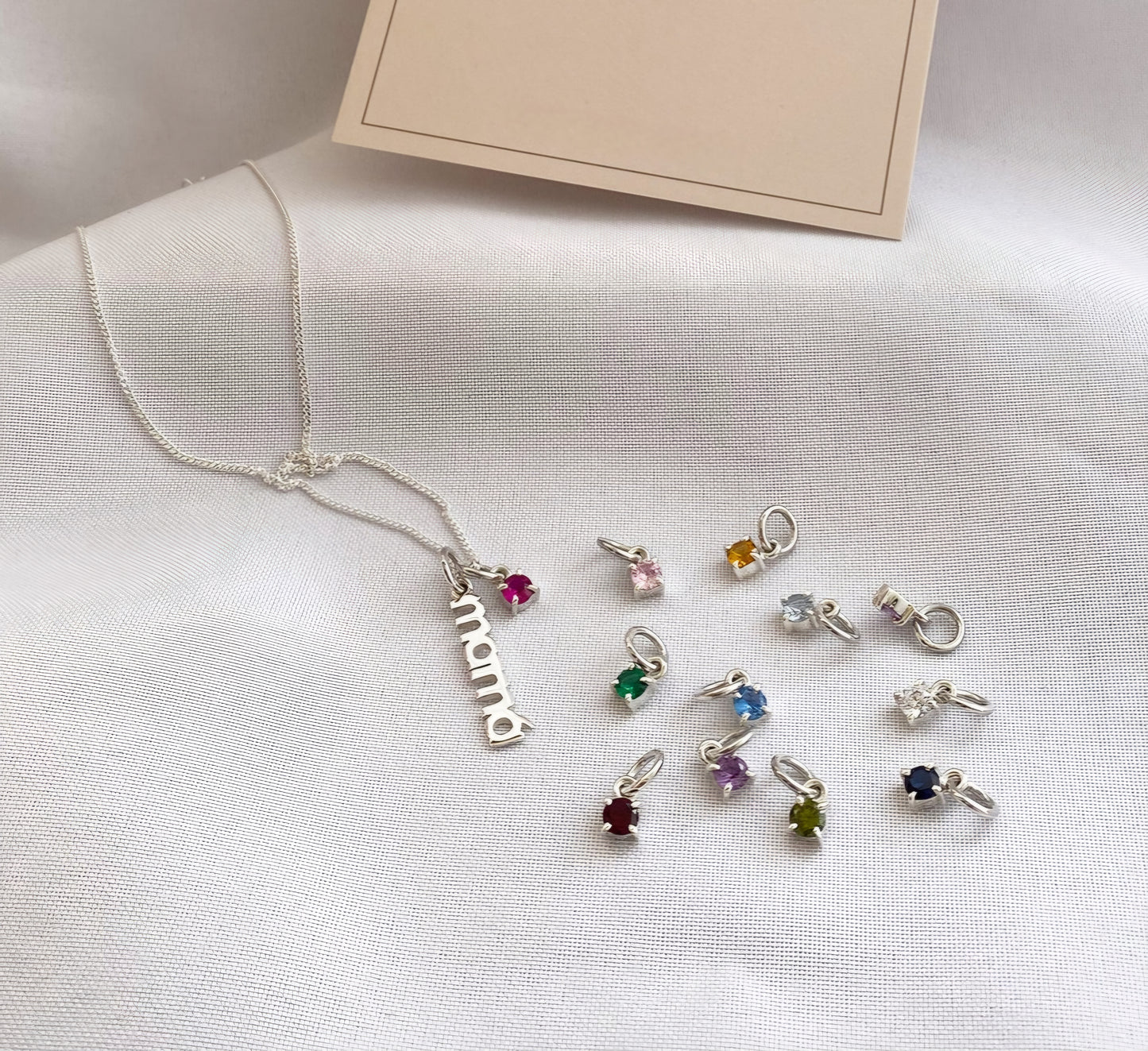 Zircon mom necklace